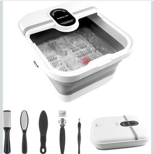 Portable White & Gray Foot Spa Bath Massager